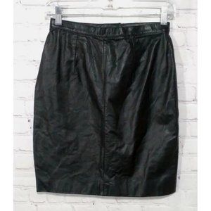 G 111 Ladies Leather Black Skirt Pencil Size 7/8